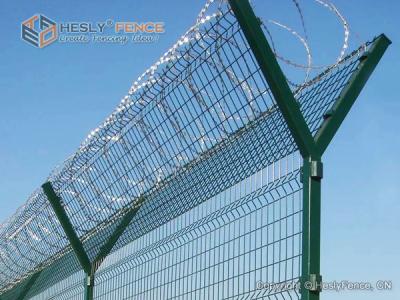 China 3.5m high Airport Perimeter Security Fence System with Top Concertina Wire Coil | China Wire Mesh Fence supplier for sale