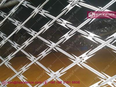 China Welded Razor Wire Mesh Fence, 150X300mm rhombus hole, BTO-30 blade, 2.1mX6m for sale