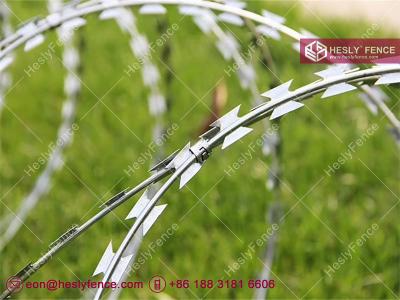 China BTO-22 Concertina Razor Barbed Wire Coil | HGI | 500mm diameter | HeslyFence-China for sale