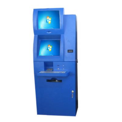 China SDK multi function screen self service dual cash payment kiosk machine with bill acceptor and A4 printer and metal keyboard pinpad for sale