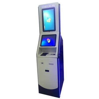 China Hotel Dual Screen Card Vending/Dispensing/Printing Self-Test in Kiosk with Passport Reader Barcode Scanner Card Printer for Ferry for sale