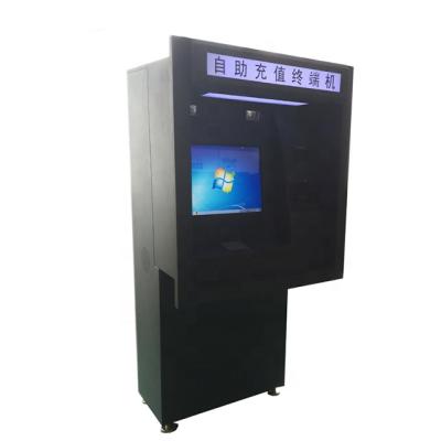 China SDK wall thru / mounted payment self service top up kiosk with cash acceptor for service transport and canteen card top up for sale