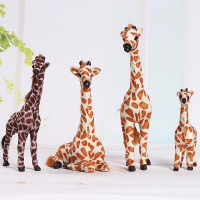 China Garden Outdoor Decoration Vivid Artificial Lifelike Realistic Animal Model Zoo Animals Gifts&Crafts Simulation Giraffe Large Size Figurine for sale