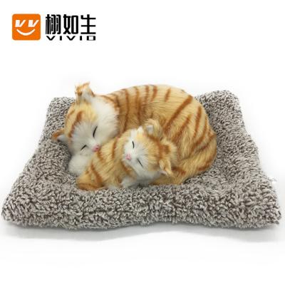 China 2021 Custom Made Vivid Factory Price Stuffed Animals Toy Black Cat Lifelike Plush Cat Toy for sale