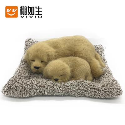 China 2022 New Products Decoration Handmade Simulation Sleeping Dog Craft Plush Toys Children Gift Real Like Fur Animal Creative Breathing Dog The Lovely for sale