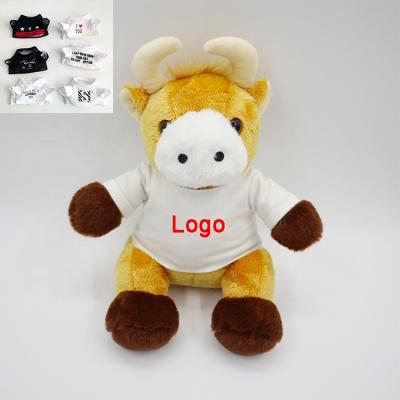 China Promotion Promotional Gifts Personalized Stuffed Cow Plush Toys Soft Bull With Custom T-shirts for sale