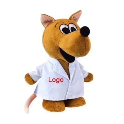 China Promotion Customized plushies 10cm mini realistic lab coat t-shirt stuffed toy plush rat for sale