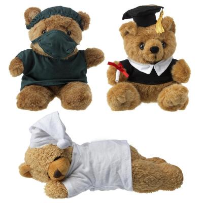 China Promotion Hotel Restaurant Gift Pajamas Celebration Graduation Sleeping Teddy Bear Plush Toy for sale