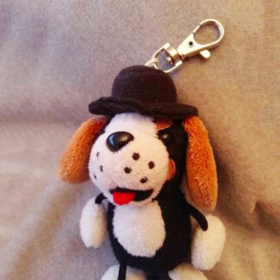 China Promotion Export Mascot Dog Toy Bulldog Soft Stuffed Plush Key Chain With Circle Rope for sale