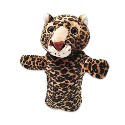 China Promotion Plush Dinosaur Pink Hog Cow Crocodile Dolls Cheetah Tiger Animals Hand Puppet for sale