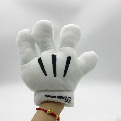 China Promotion Part Five Fingers Baby Hand Puppet Custom Stuffed Soft Plush Gloves for sale