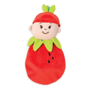 China Promotion Mango Peach Kiwi Swaddle Baby Doll Stuffed Fruit Orange Vegetable Toy for sale