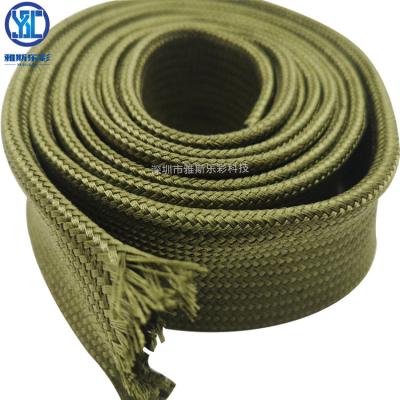 China YSLC Flame Retardant Army Green Cotton Sleeve Braided Cable Sleeve for sale