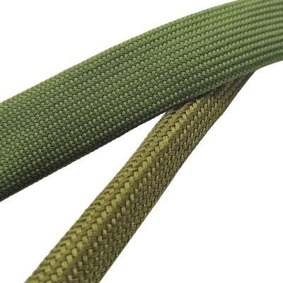 China Army Green High Density Braided Nylon Soft Wire Harness Wire Harness Cotton Nylon Soft Cable Sleeve Protector for sale