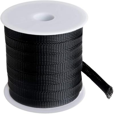 China PET Material Single Color Flame Retardant Polyester Harness Pad Braided Sleeve for sale