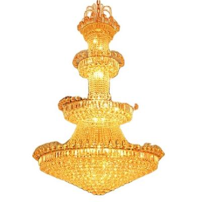 China Factory Wholesale Home Decor Luxury 3 Layer Tall Extra Large Crystal Chandelier For Lobby for sale