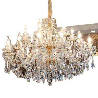 China Luxury European Crystal Chandelier Living Room Lamps Villa Atmosphere Lighting Restaurant Hotel Chandelier for sale