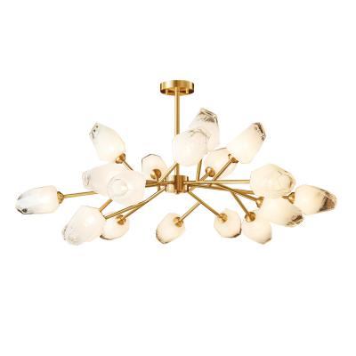 China Modern simple and generous luxury indoor creative gold glass chandelier for sale