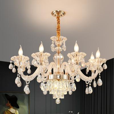 China Gold Luxury Hanging Lights Chandeliers Lighting Modern Crystal Ceiling Chandelier Light Modern Luxury Chandelier Hotel Lighting for sale