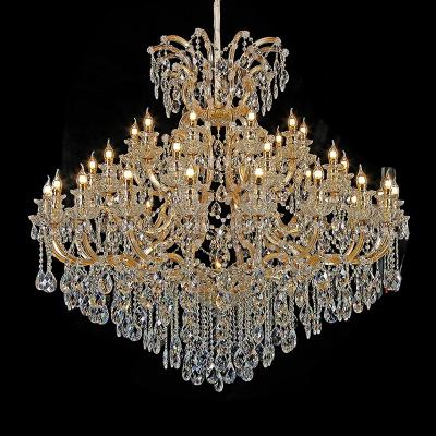 China Luxury modern lighted glass villa living room chandelier gold art pendant light for sale