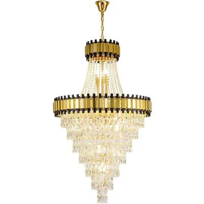 China Crystal Chandelier Light Gold Glass Ball Pendant Lamp Modern Modern Hanging Lamp Long For Villa Stairs Restaurant Living Room for sale