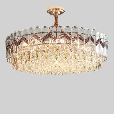 China Home Luxury Modern European Lamps Bedroom Light Luxury Around Crystal Chandelier Custom Made for sale