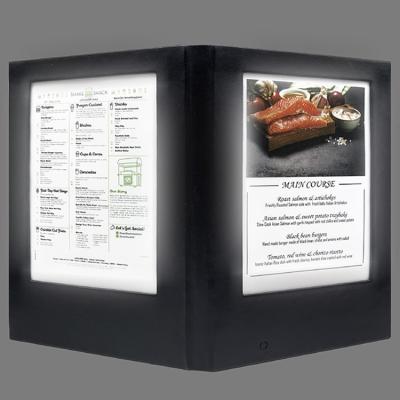 China Rechargeable Restaurant Menu Light Lighting Backlit Stand Illuminated LED Menu for sale