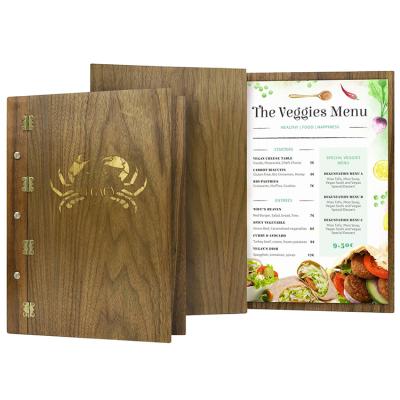 China Smooth Texture And Suitable For Menu Switching Frequently Well Designed Restaurant Hardboard Wooden Menu Cover With Screw for sale