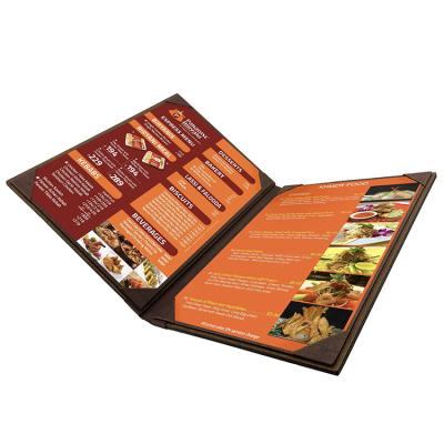 China Easy to update your 2 view hot well-designed restaurant content retail menu wooden cover for sale