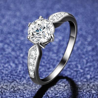 China Wedding Rings 925 Sterling Silver Zircon Diamond Wedding Rings 925 Simulation Diamond Women Gifts dropshipping for sale