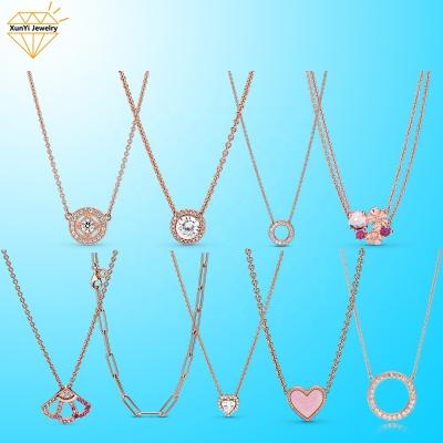 China Wholesale 925 Sterling Silver Necklace CLASSIC For Women Style Rose Gold CLASSIC Necklace for sale