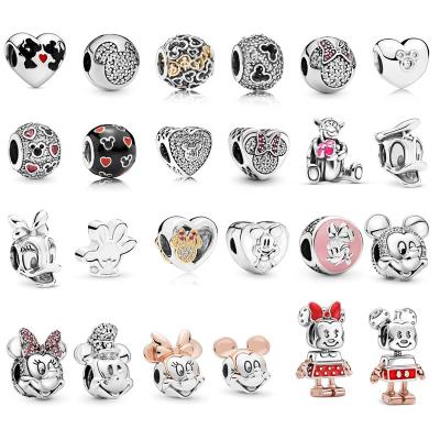 China Disney Animals Wholesale 925 Sterling Silver Mickey Animal DIY Charms Charms For Bracelet Necklace Jewelry Making for sale