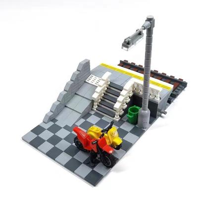 China Model Building Block Part (NO.PA00439) of construction toy MOC/Street View Building City Train Track Refuge Street Light Staircase for sale