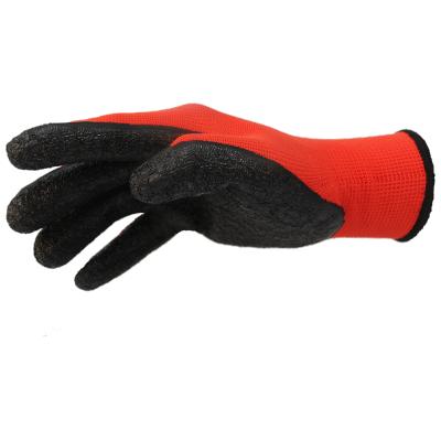 China Wear Resistance Nylon Knitted Gloves Black PVC Hand Gloves With Latex Foam Coated Rubber Resilient Soft Work Gloves for sale