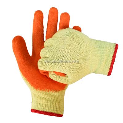 China Wear Resistance Latex Dipped Gloves Cotton 10 Gauge Latex Coated Safety Work Gloves For Construction for sale