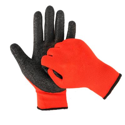 China Wear Resistance 10gauge Latex Safety Nylon Latex Gloves Rubber Coated Wrinkle Gloves For Construction Work for sale