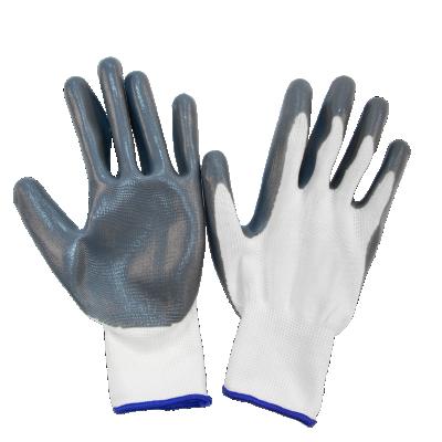 China Wear Resistance 13gauge Nylon Nitrile Coated Gloves Latex Dipped Gloves for sale