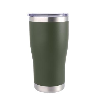 China Modern 20oz Powder Coated Vacuum Insulated Tumbler With Lid And Straw Stainless Steel Car Coffee Tumbler for sale