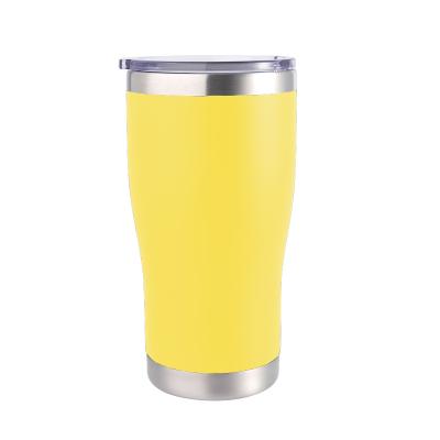 China Modern Custom 20oz Powder Coated Vacuum Insulated Tumbler With Lid And Straw Stainless Steel Car Tumbler for sale