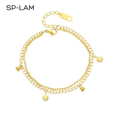 China SP-LAM Summer Metal Daisy Trending Fashion Accessory Female Stainless Steel New Woman Romantic Adjustable Bracelet for sale