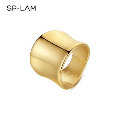 China SP-LAM Finger Woman Stainless Steel Orchestra 2021 Punk Gold Plated Metal Ring for sale