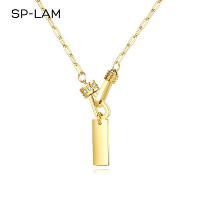 China SP-LAM CLASSIC Handcuffs Style Gold Fashion Jewelry Woman Chain Friendship Crystal Rhinestone Necklace 2021 for sale