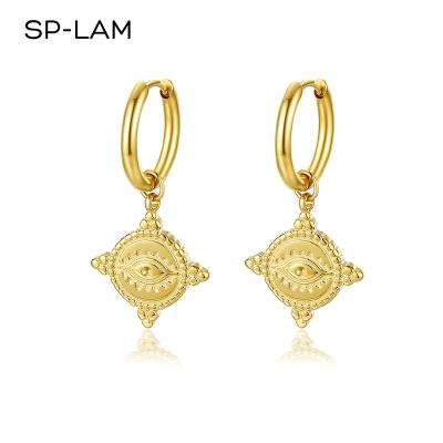 China Circle Charm Fashion Woman SP-LAM Earing Removable Clip TRENDY Coin Accessory Dangle Earring 2022 for sale