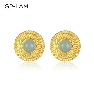 China Popular Brand Jwellary Designer Earing Statement SP-LAM FASHIONABLE Tasty Round Stud Big Round Stud Earring Crystal for sale