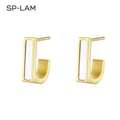 China SP-LAM Earing 2021 Trendy Korean Charm Jewelry Gold Woman Fashion Shell Earring Fancy Design for sale