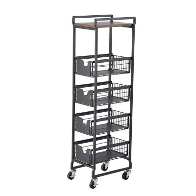 China Traditional Kitchen Countertop Bathroom Shelf With Wheels Folding Storage Rack Kitchen Storage Rack for sale