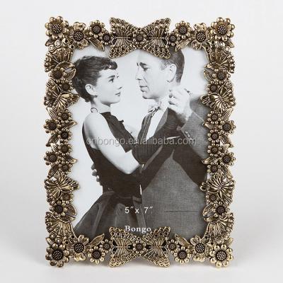 China Bulk 5x7 Metal Butterfly Picture Frame /flower Photo Frame for sale