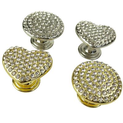 China Cabinet Metal Alloy Furniture Cabinet Bling Bling Heart Shaped Knobs for sale