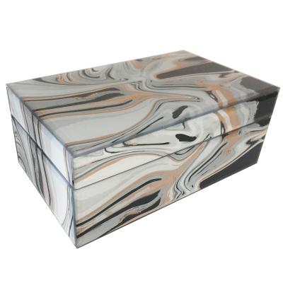 China Glass Bulk Glass With Hot Stamped And Printed Paper Jewelry Boxes for sale