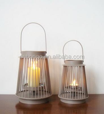 China Wholesale Home Decoration High Quality Wash Metal Gray Tea Light Candle Holder With Metal Handle for sale